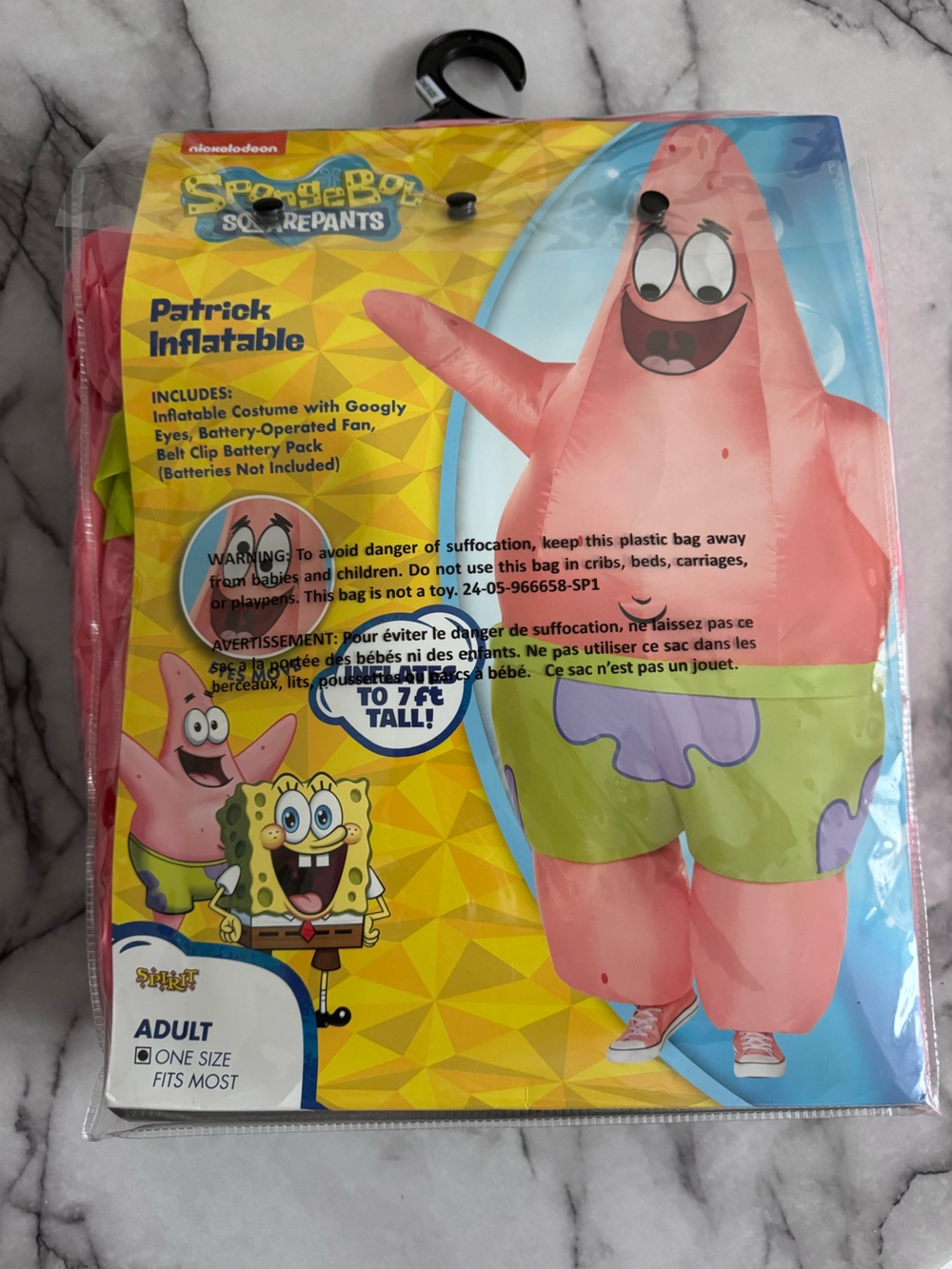 Spirit SpongeBob Patrick Inflatable Costume - Pink & Green
